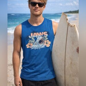 Blue Jaws Graphic Tank Top